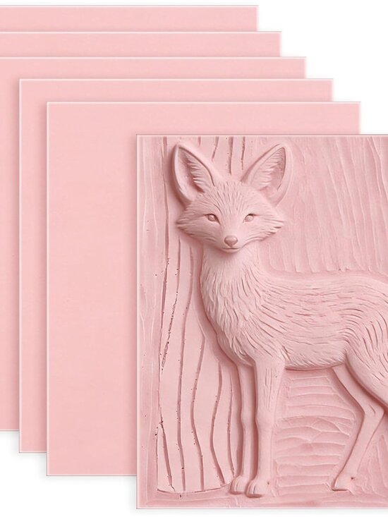 Other - 6 Pack 8"x6" Pale Pink Rubber Stamp Carving Blocks Rubber Carved Brick Soft Rubb
